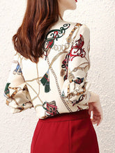 Chiffon Turn-down Collar Long Sleeve Vintage Shirt